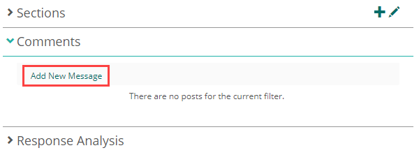 Comments section with Add New Message option