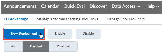 1. Navigate to the Deploy Tool screen by using one of the following methods (4)