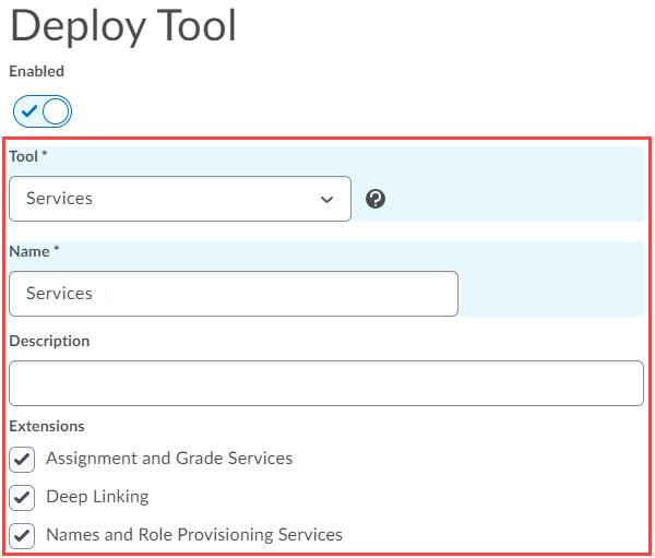2. The Deploy Tools screen displays. Complete the following steps (5)