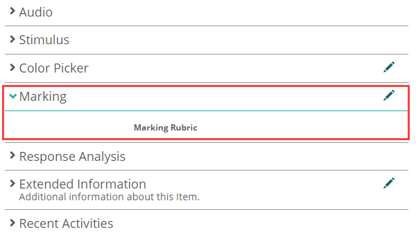 Marking section with pencil icon