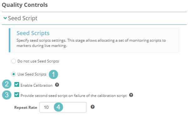 Seed script configuration settings