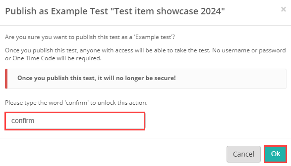 Confirmation modal