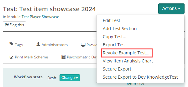 Revoke Example Test option