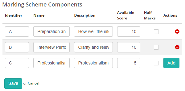 Marking and setting scores (4)