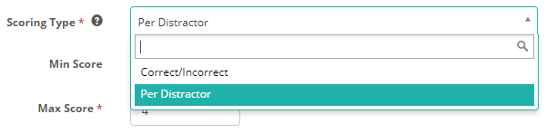 Scoring type options