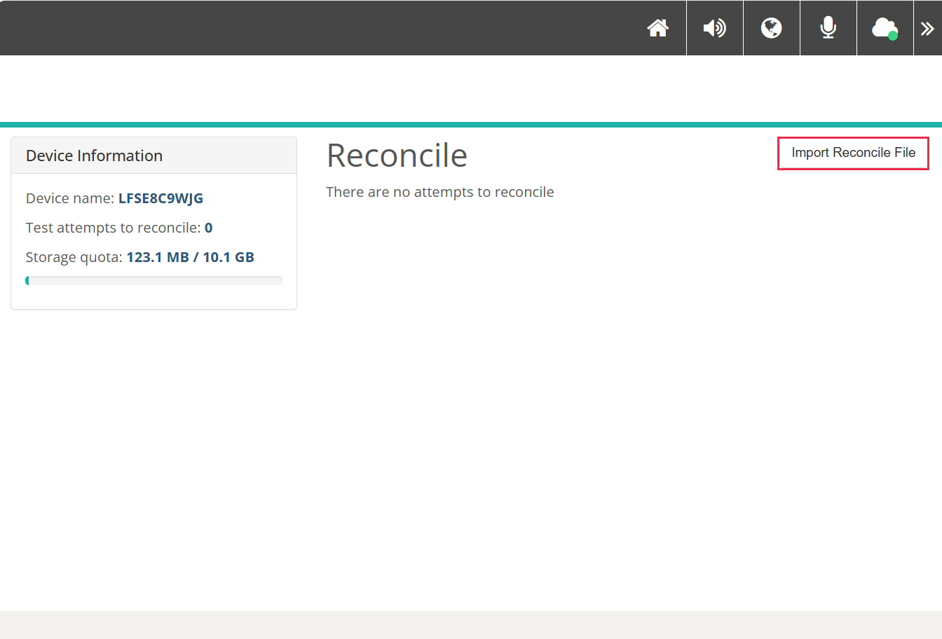 Import Reconcile File button