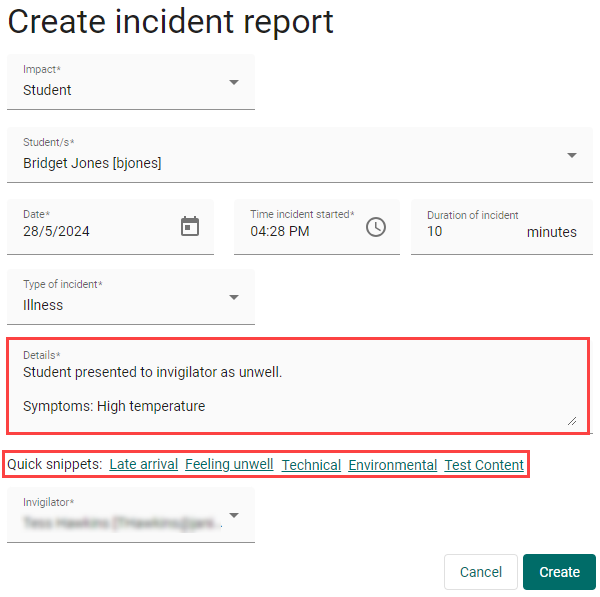 Details and Quick snippets
