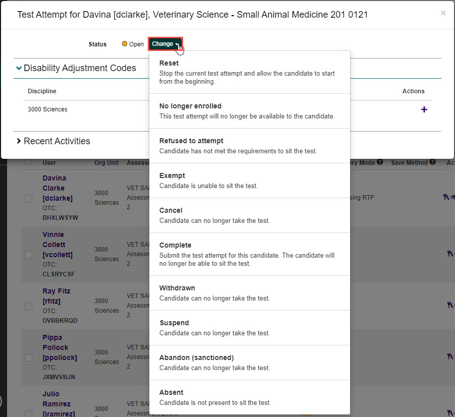 Change dropdown