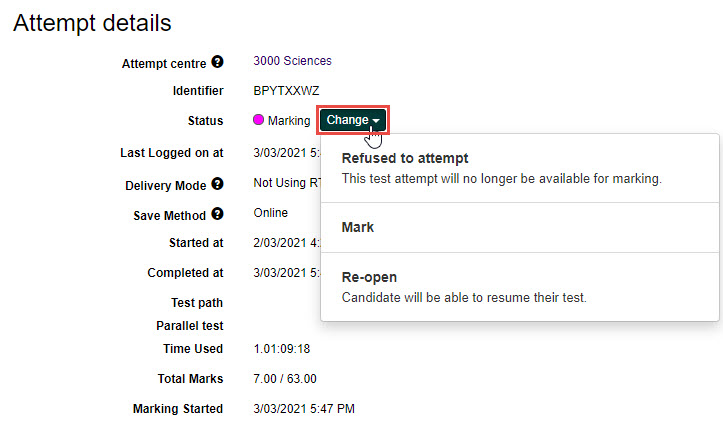 Change dropdown button