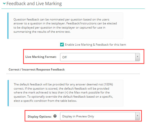 Hide feedback settings