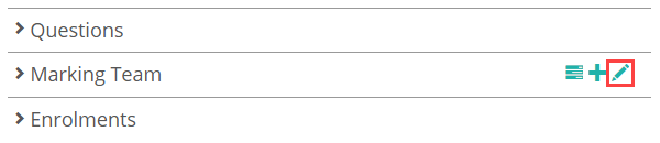 Pencil icon in the Marking Team section