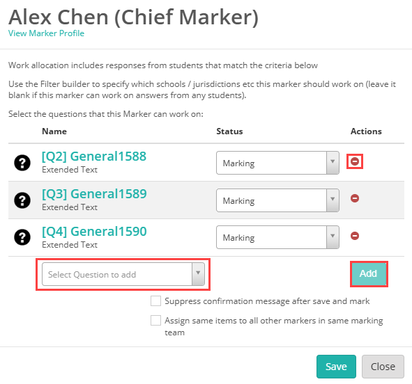Adjusting item allocation for a marker