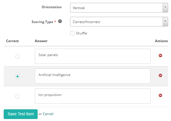 Create a multiple-choice item (6)