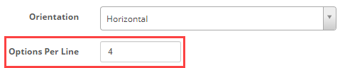 Options Per Line field