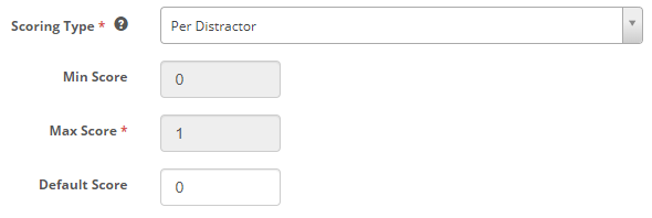 Per distractor scoring fields