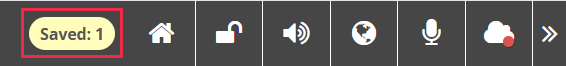 Replay toolbar with the Saved: 1 indicator highlighted