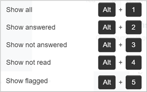 Progress summary screen shortcuts
