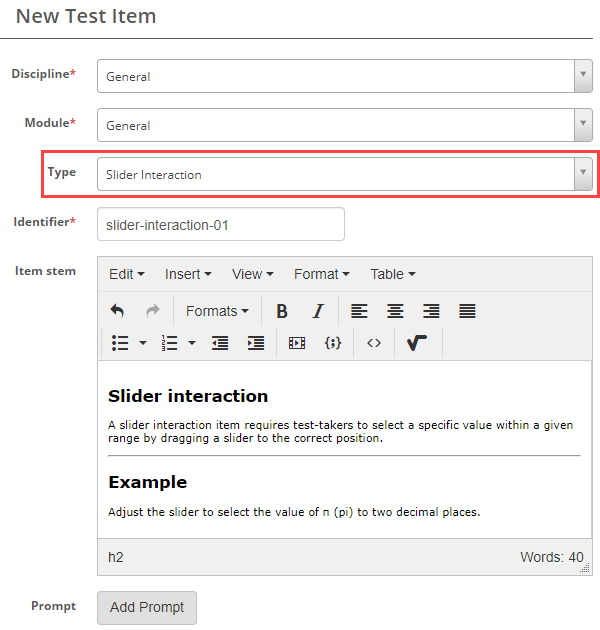 Create a slider interaction item (3)