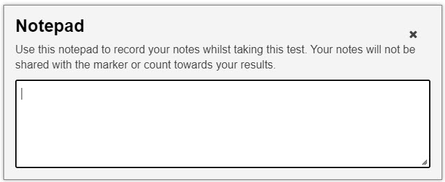 Notepad tool in the Test Player