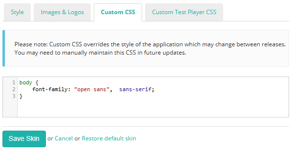 Custom CSS section