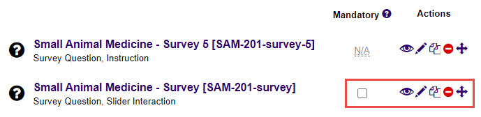 View and edit current questions