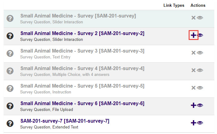 Add existing questions