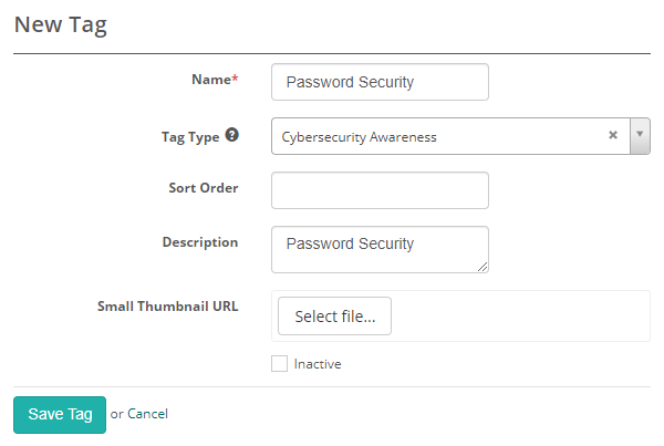 New Tag form example