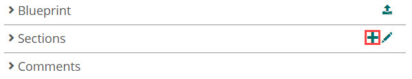 Sections expandable with + icon