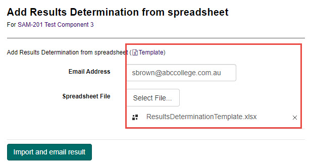 Select File button and uploaded file