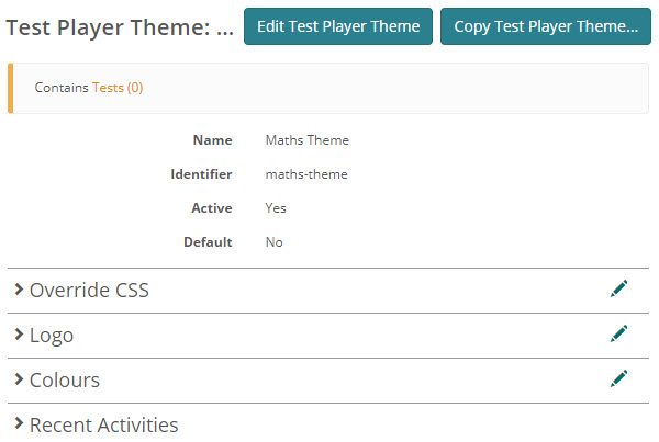 Newly created theme with pencil icon