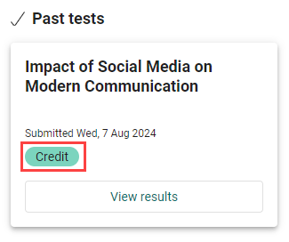 Score band labels displayed on test-taker summary screens