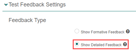 Show detailed feedback setting