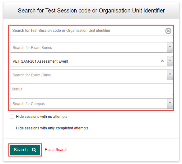 Search field and Search button