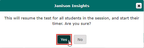 Resume session yes dialog
