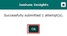 Submit test-taker ok dialog