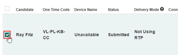 Select test-taker checkbox