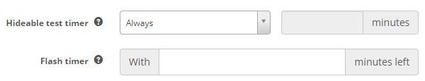 Timer settings location