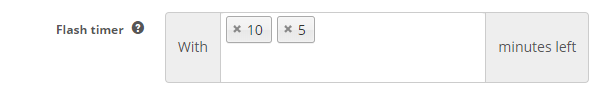 Flash timer settings with time interval options