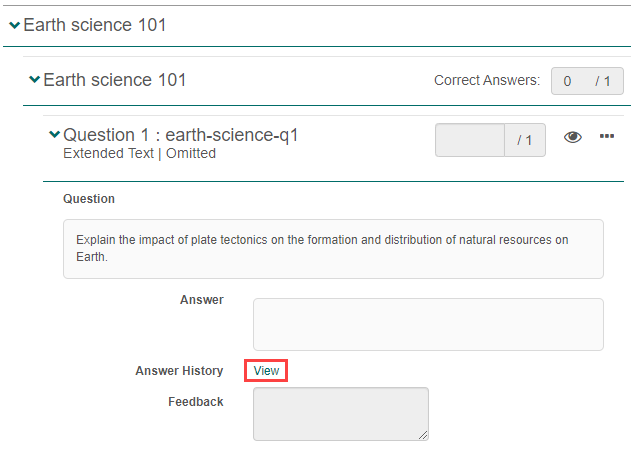 View answer history