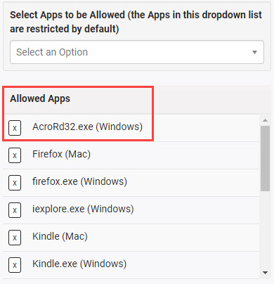 Allowed Apps list