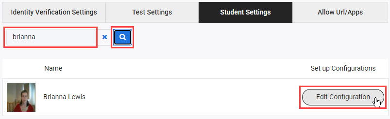 Filtering the student list