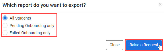 Export CSV options dialog
