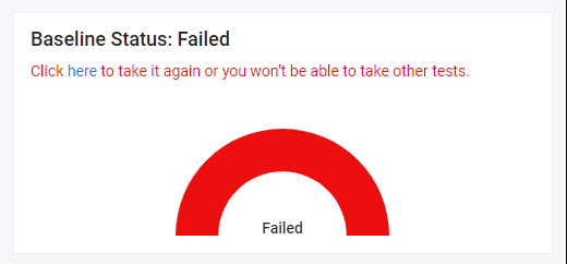 Failed message on the Proctortrack dashboard