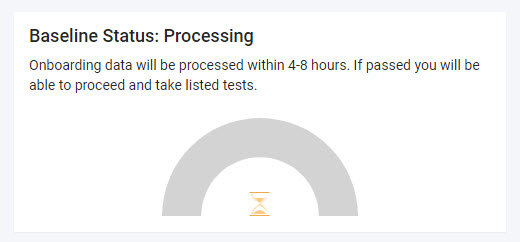 Processing message on the Proctortrack dashboard
