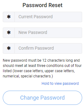 Proctortrack password reset screen