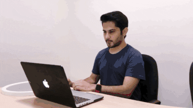 Animation showing a test-taker scanning their desk using a mirror