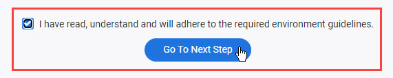 Checkbox and Go To Next Step highlighted