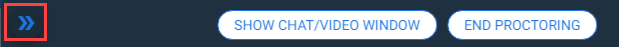 Proctortrack top bar with minimise arrows highlighted