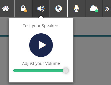 Speaker icon on toolbar