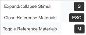 Stimulus panel with reference material